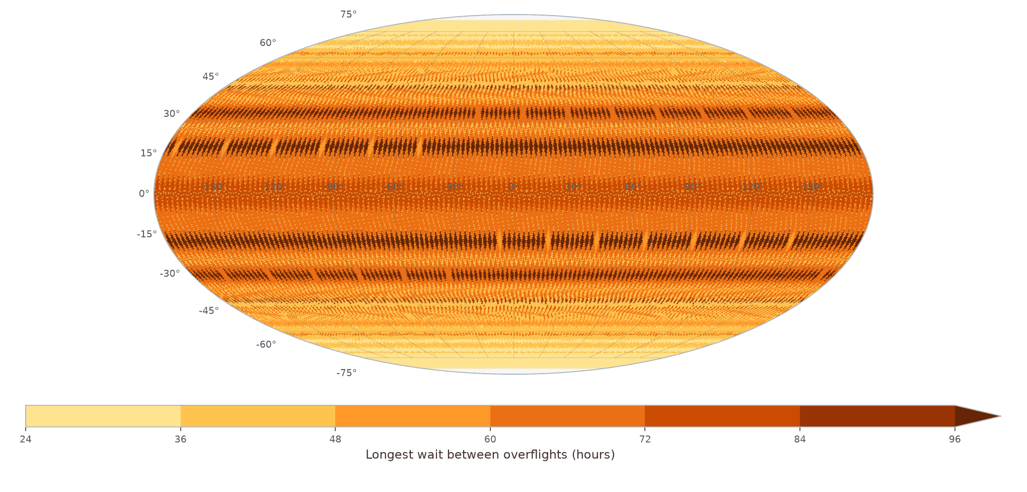 Global map of the longest wait between Sentinel-2 overflights